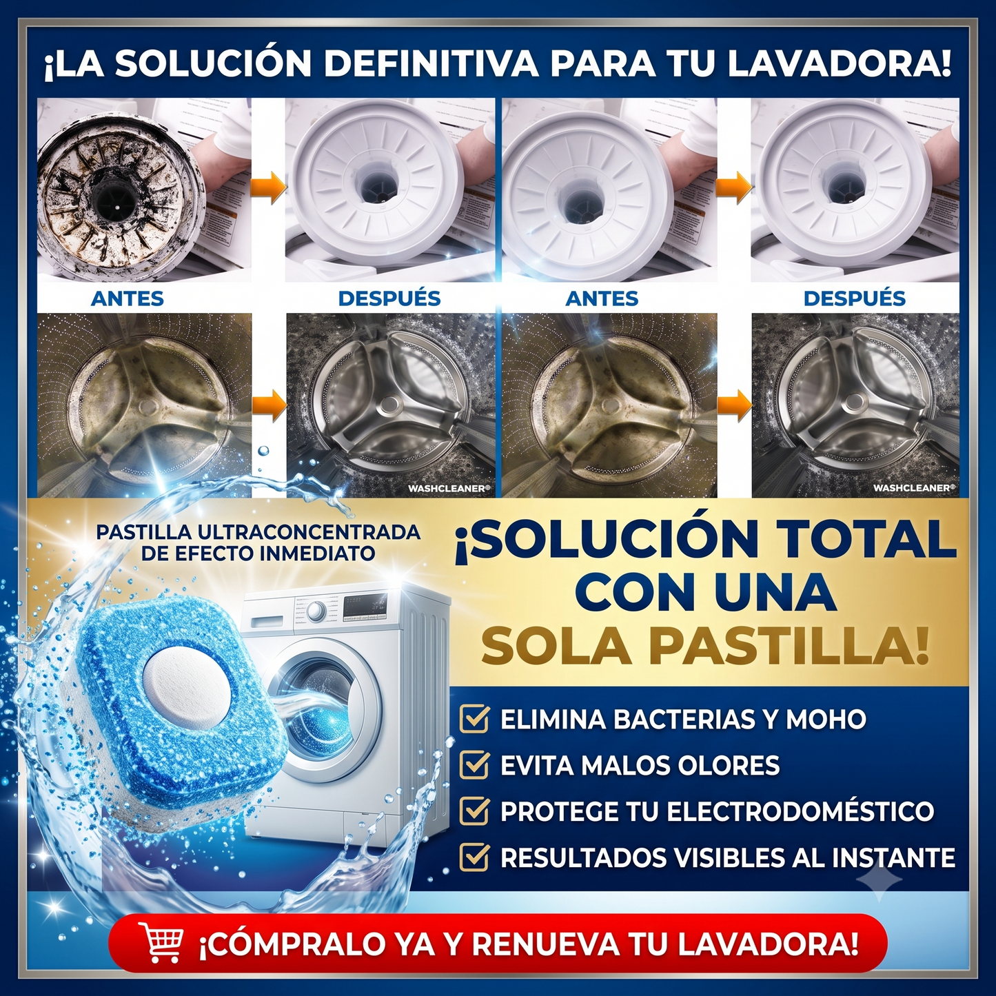 OxyClean Pro - Pastillas Efervescentes de Limpieza Profunda (Pack 12 unidades)