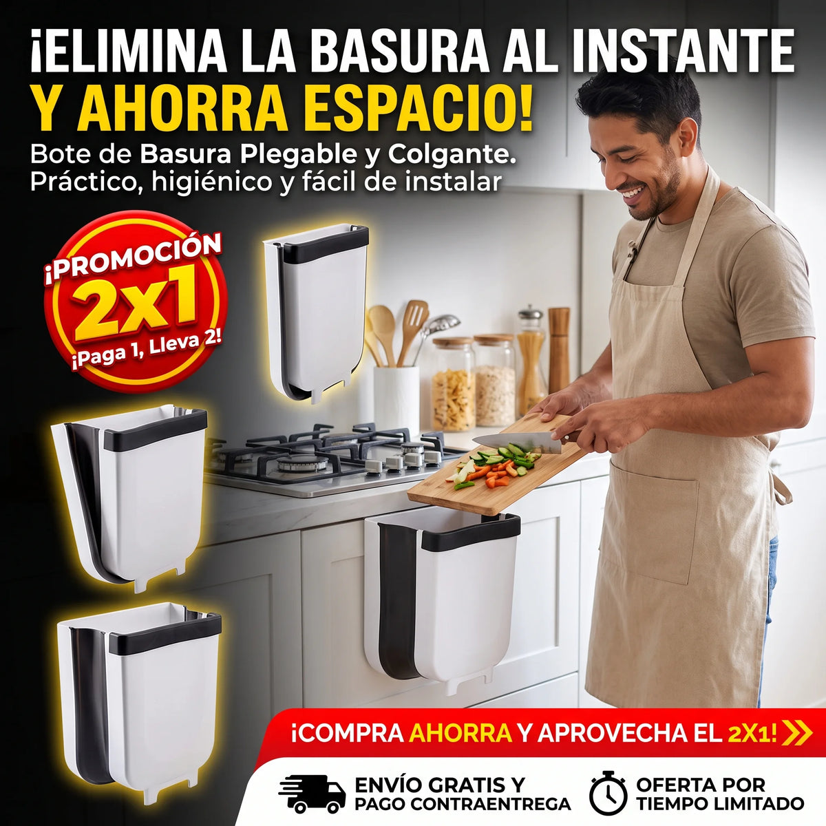 FoldyBin™ Pro - Basurero plegable
