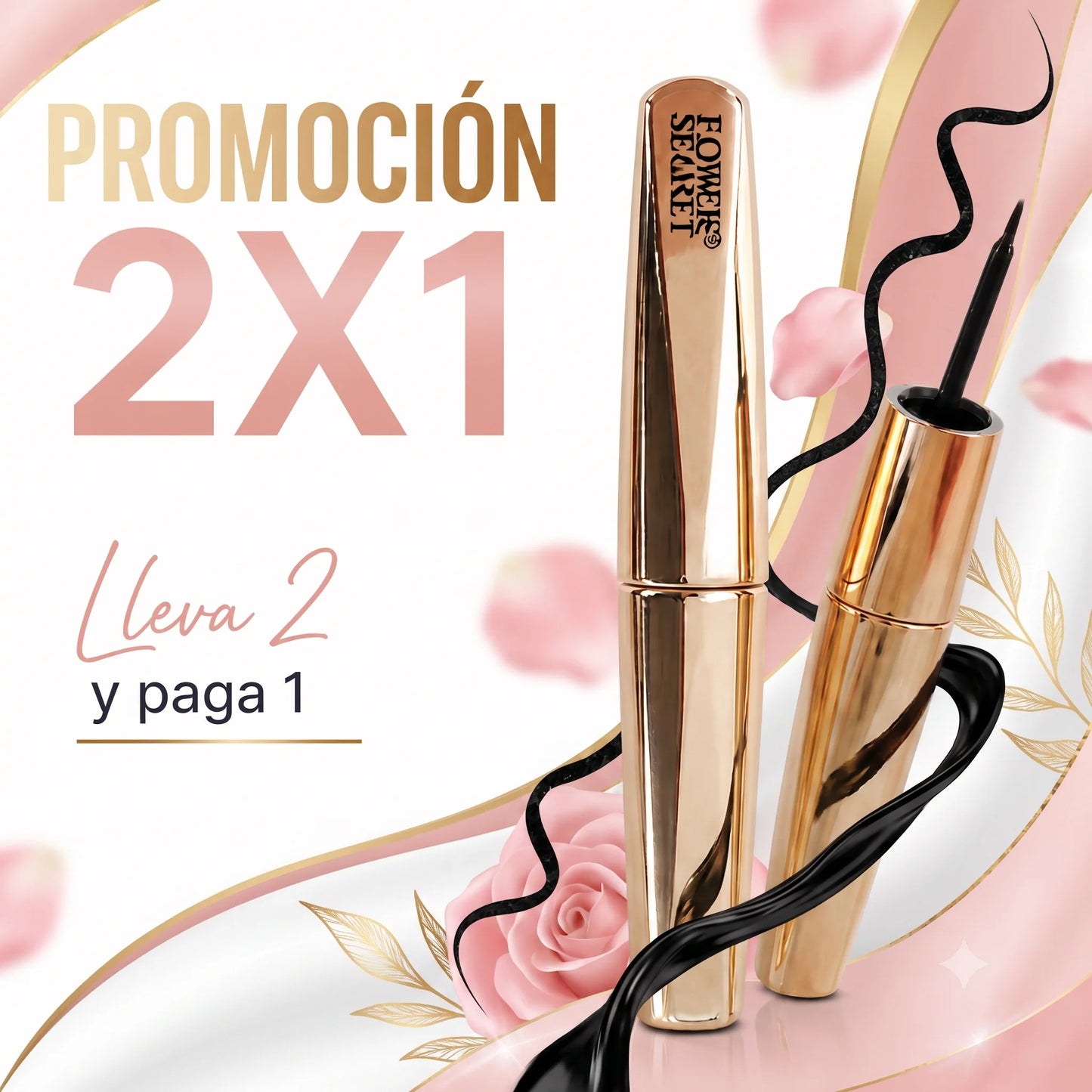 Flower Secret Luxury Line – Pack 2x1 Delineador Líquido a Prueba de Agua
