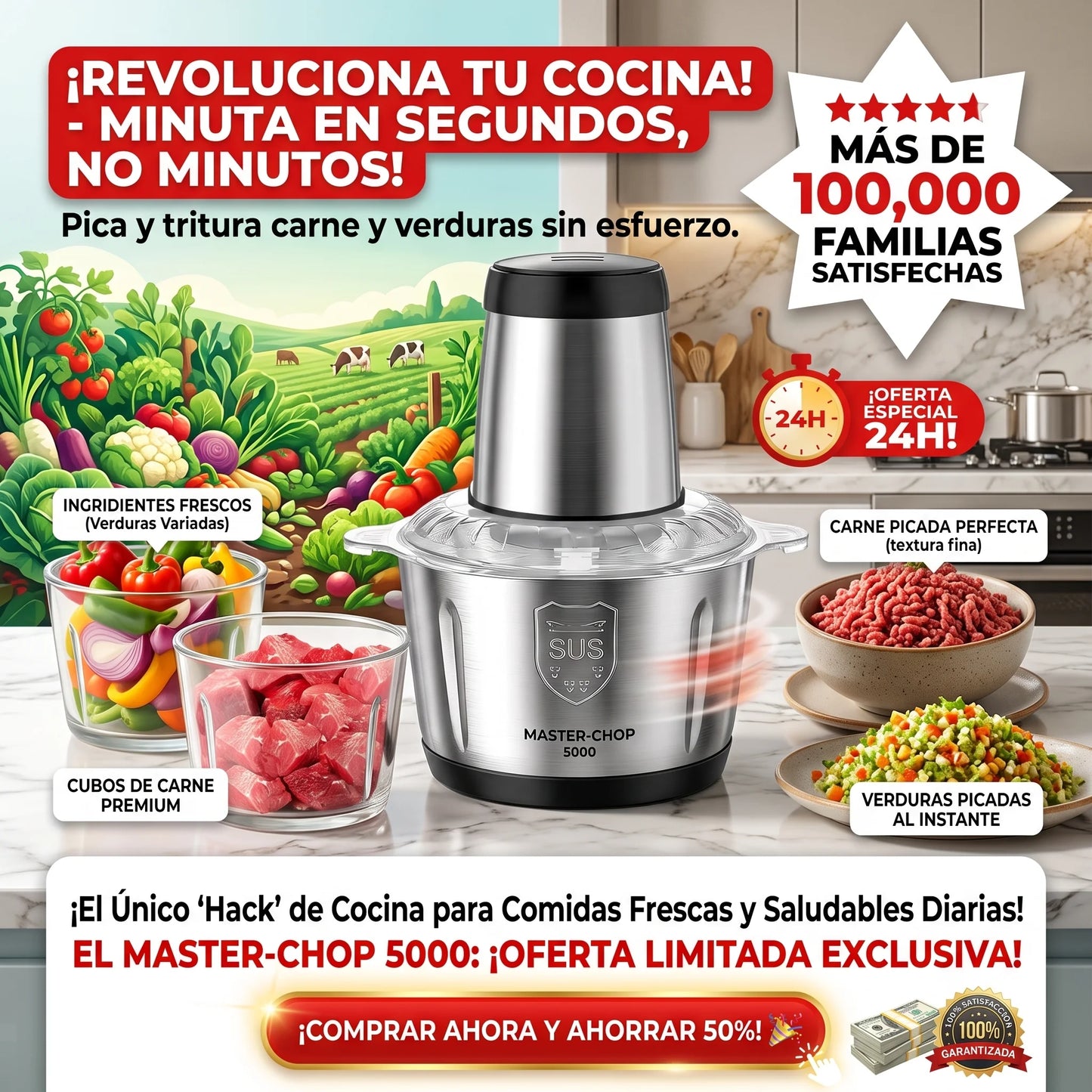 ChefMaster Pro 2L™ – Multiprocesador Eléctrico de Alta Eficiencia