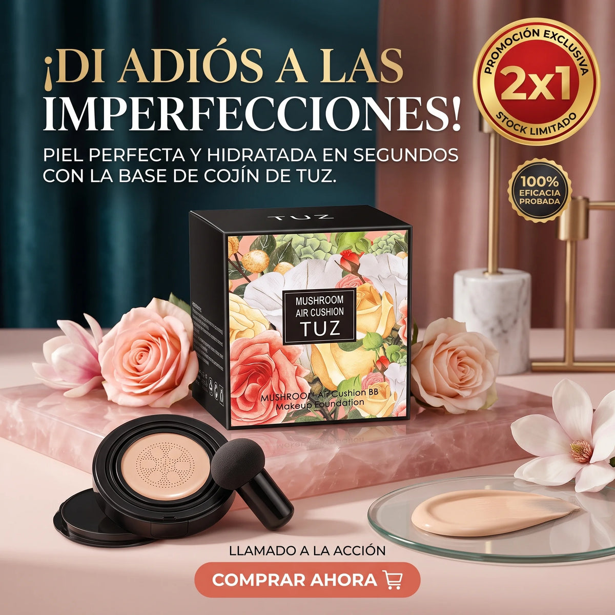 Base Cushion TUZ Mushroom - El secreto de una piel radiante