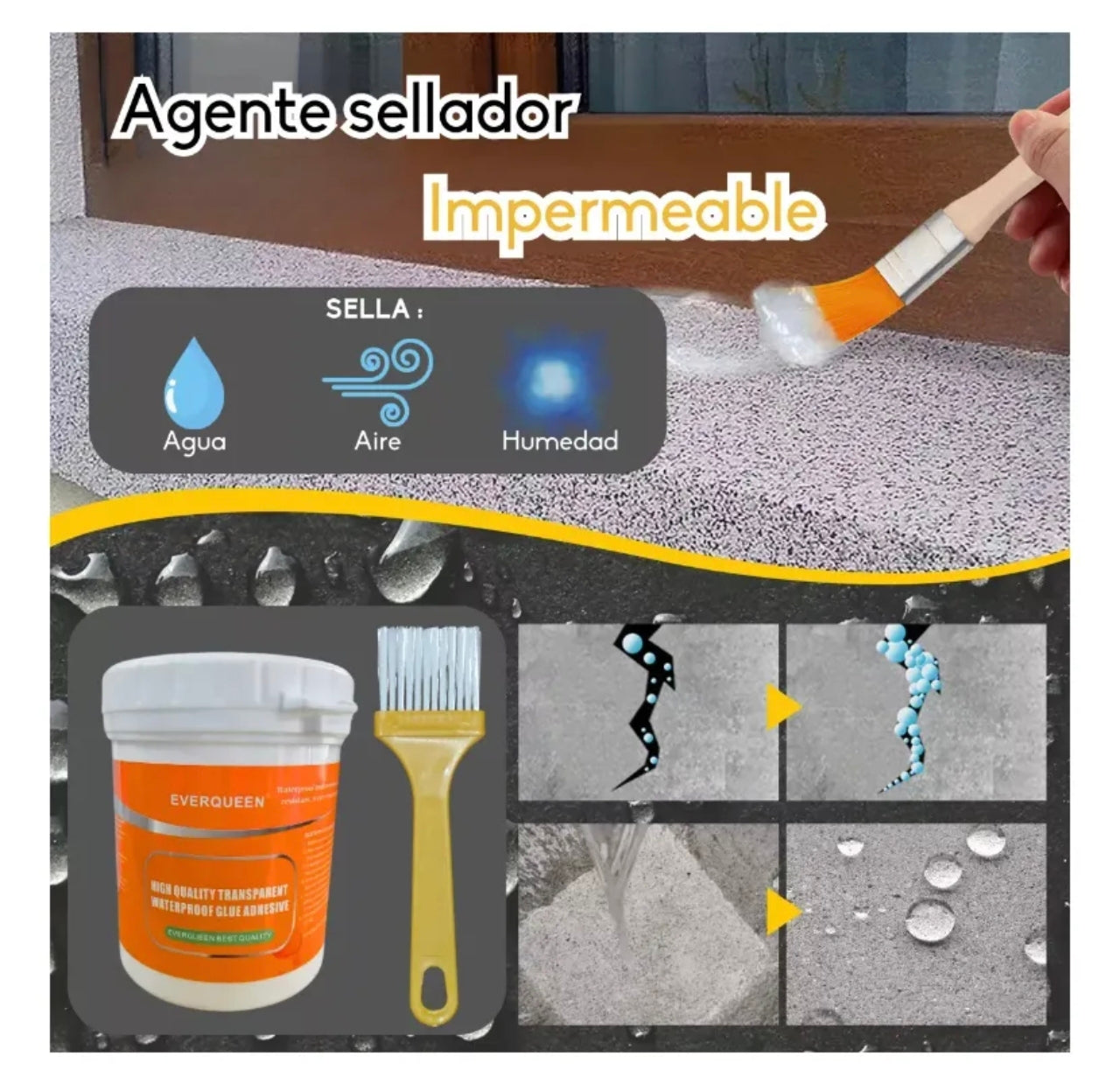 Sellador tapagoteras 💦 transparente 1 kg