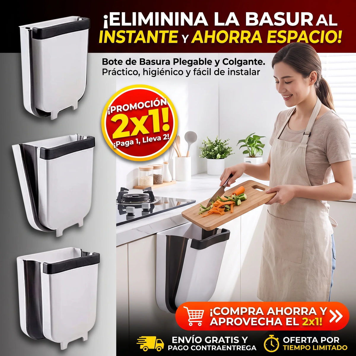 FoldyBin™ Pro - Basurero plegable