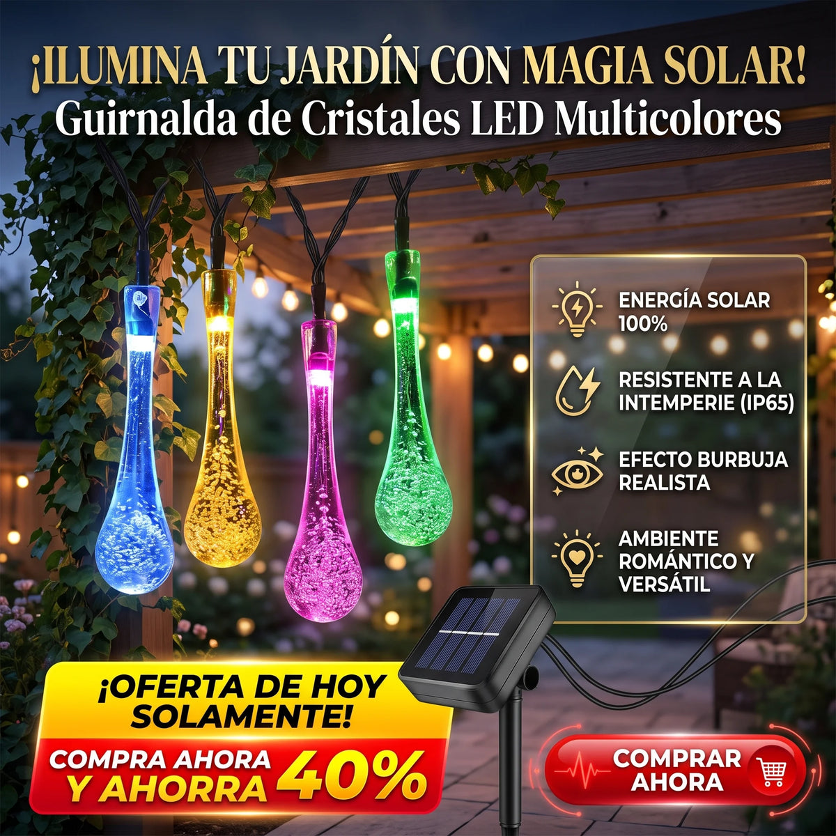 GlowDrop™ - Guirnalda Navideña LED Estilo Gota
