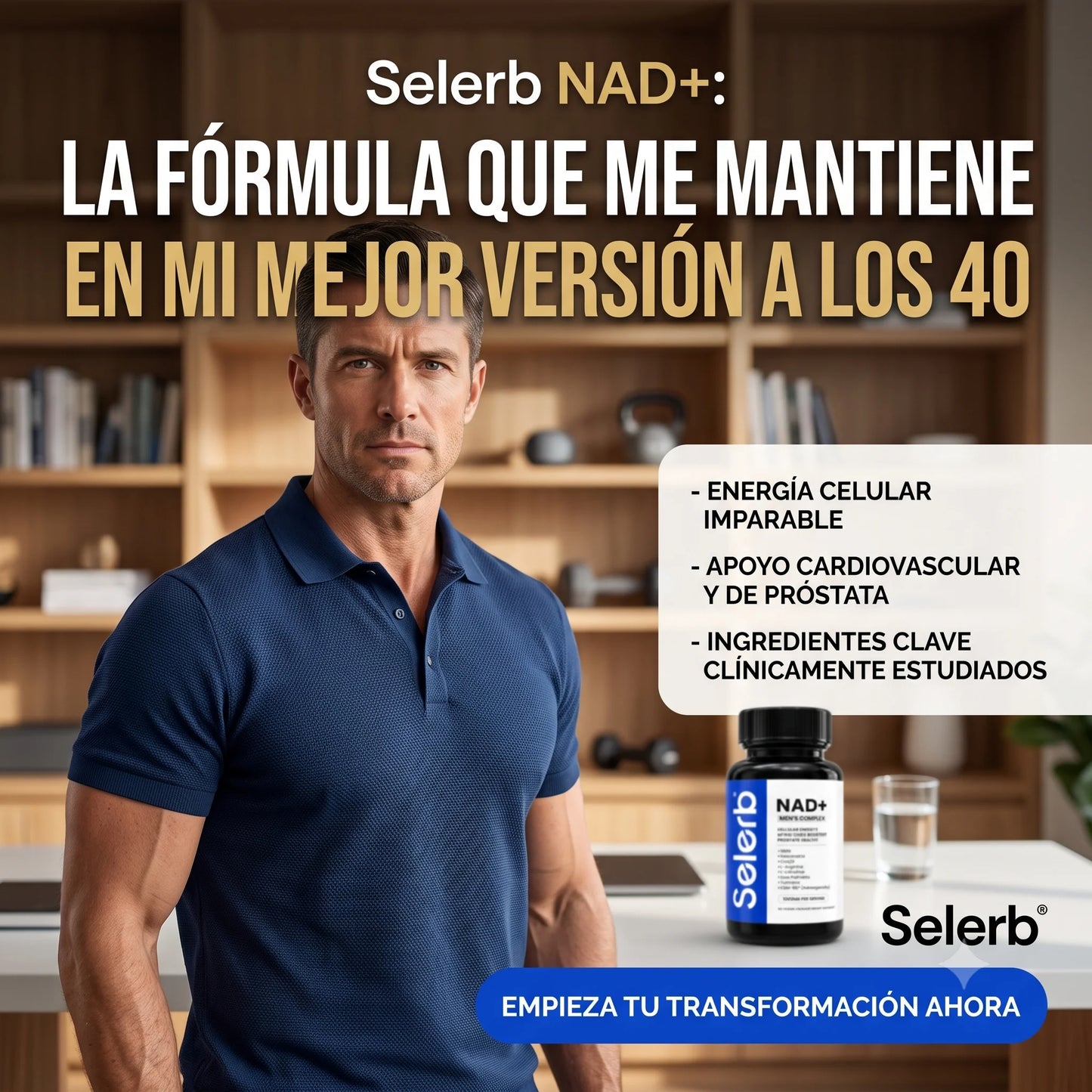 Selerb NAD+ Men's Complex - Energía y Rendimiento Masculino (60 Cápsulas)