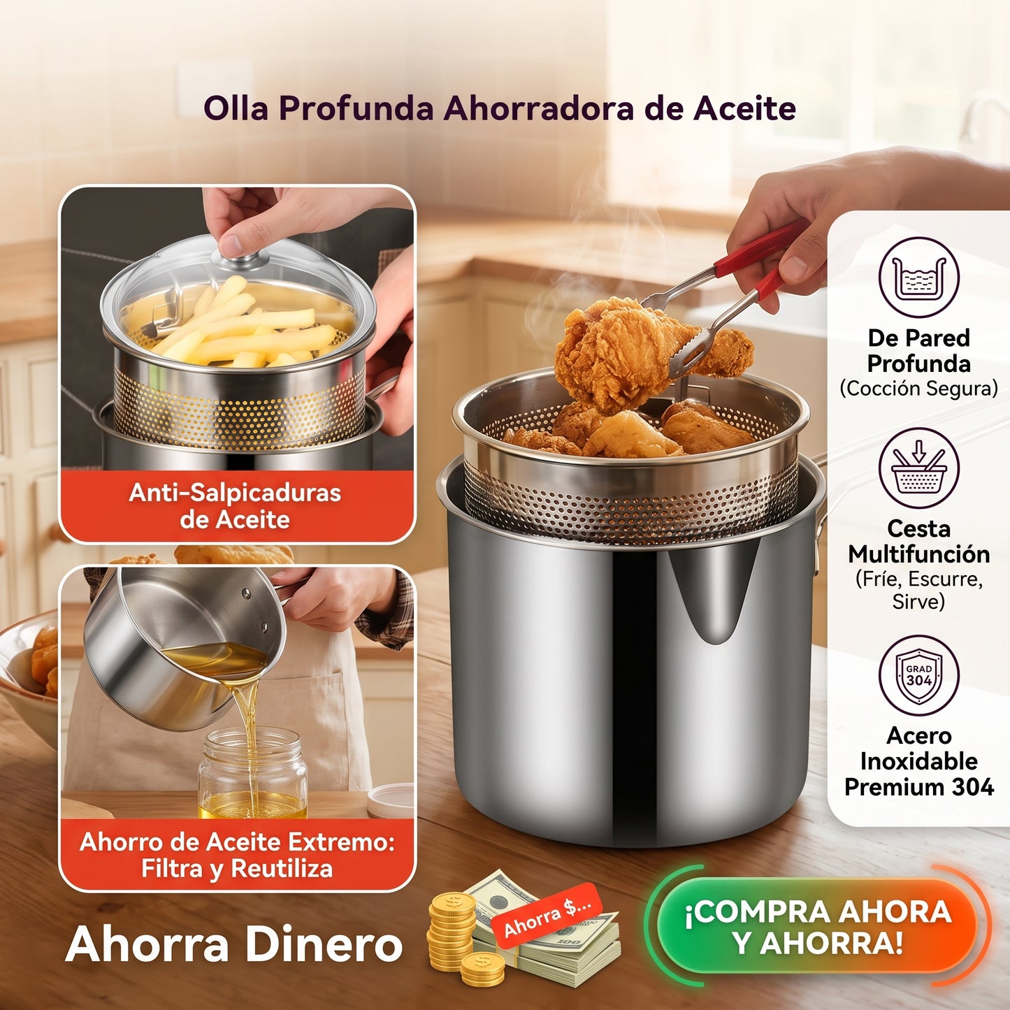 ChefPro™ - Olla Freidora Multiusos
