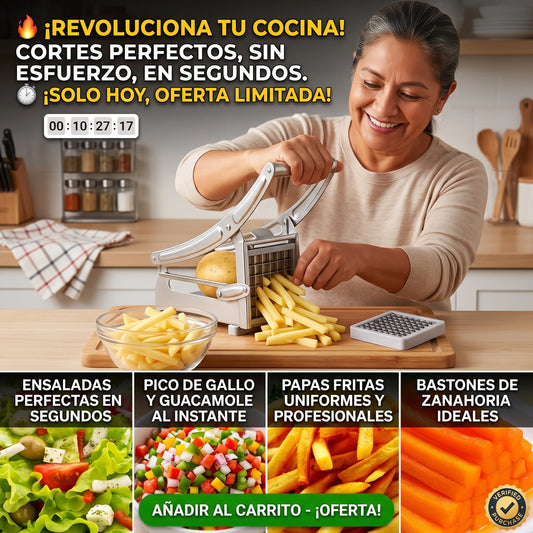ChefCut Pro™ — Cortador Manual de Papas y Vegetales en Acero Inoxidable