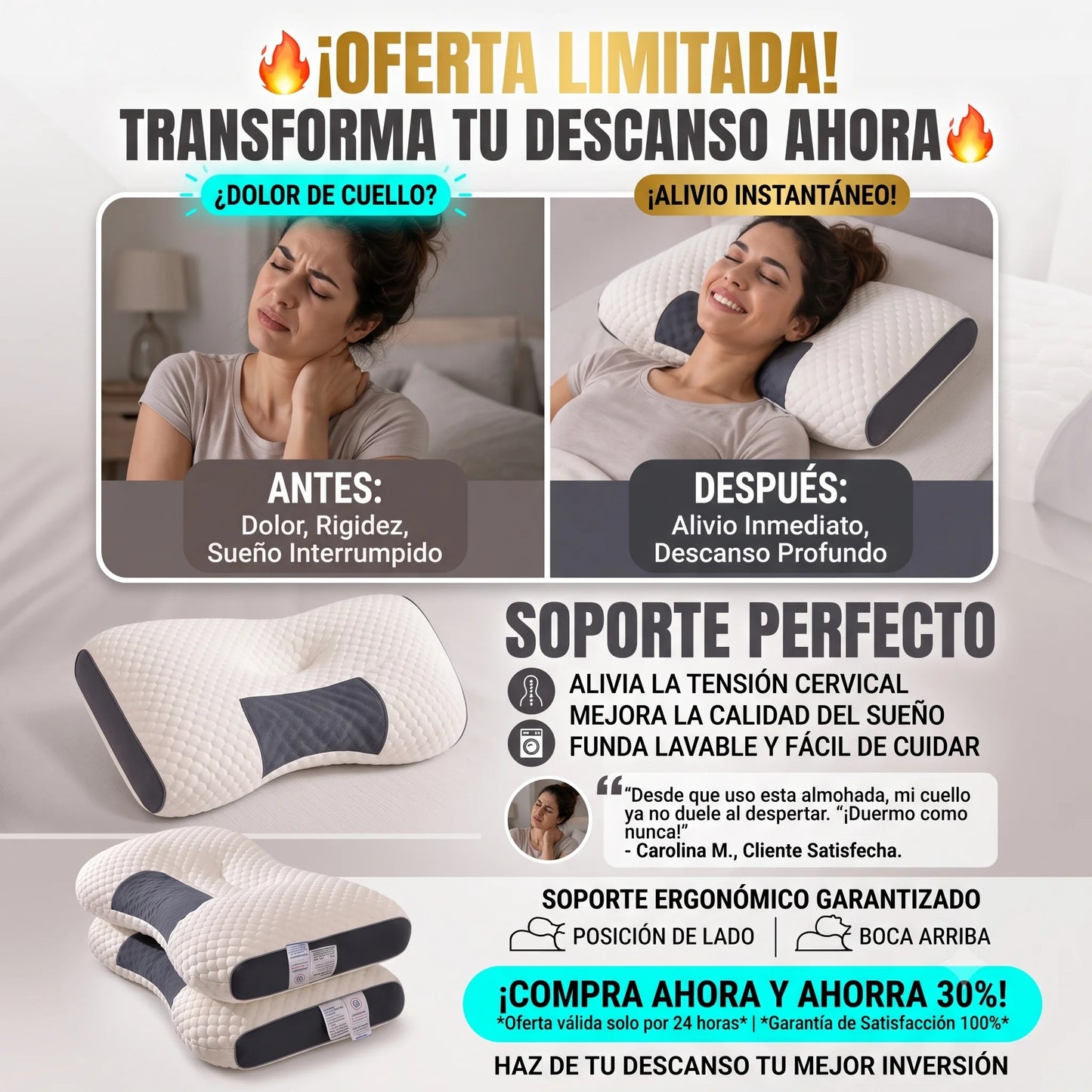 Almohada Cervical ErgoSomnum™ Soja-Therapy