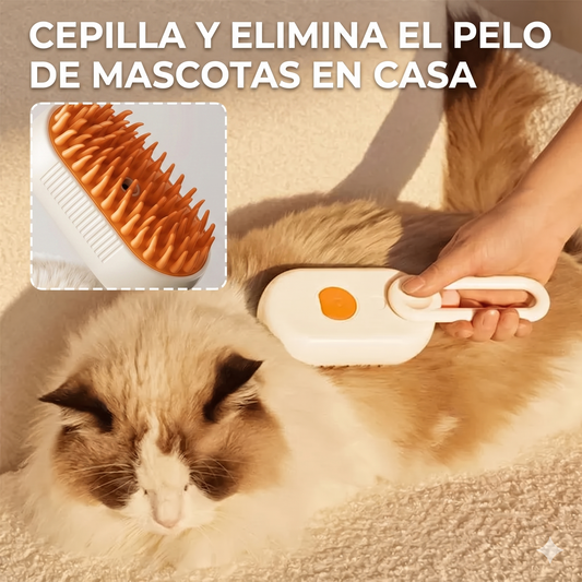 Cepillo de Vapor 3 en 1 para mascotas 🐶 🐱