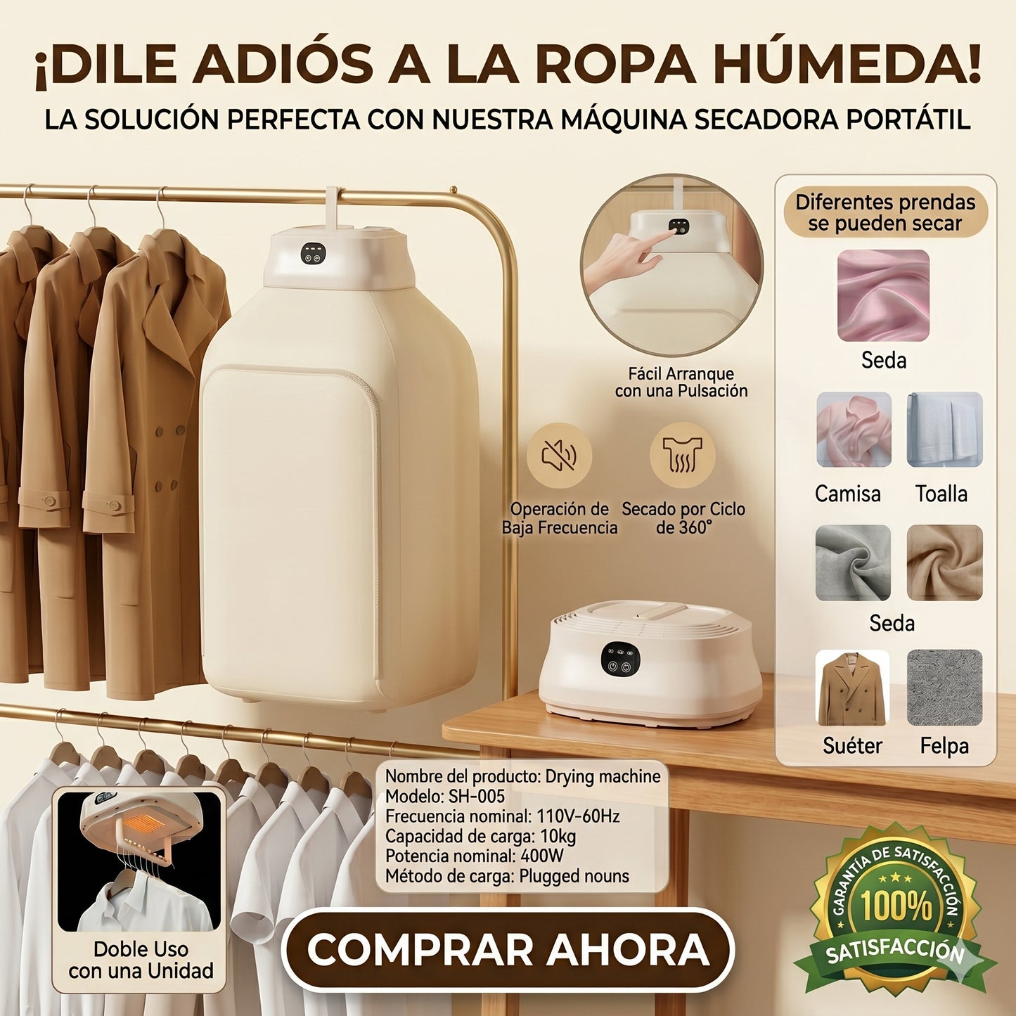 Secadora Ropa Portátil