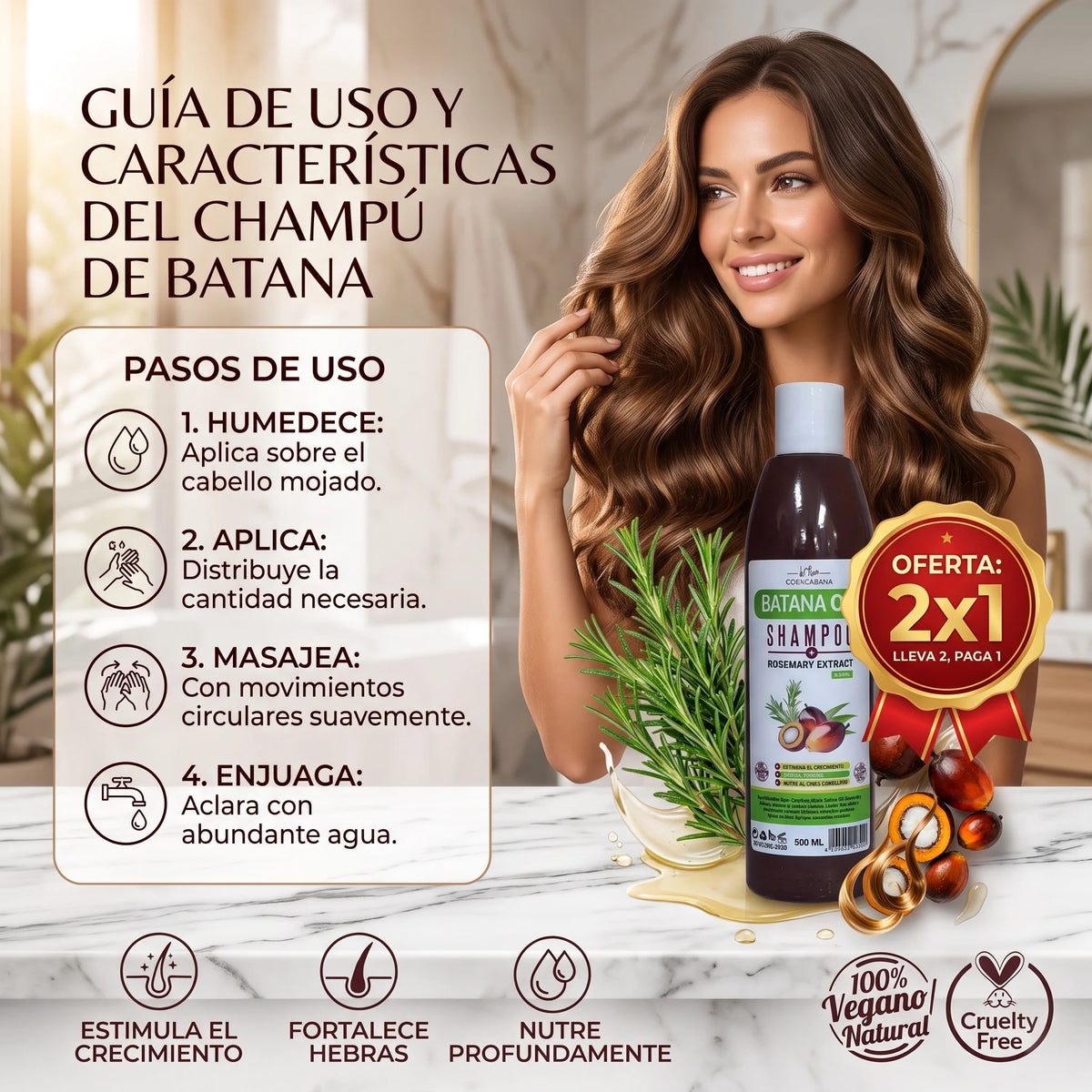 Shampoo Batana + Extracto de Romero - Crecimiento Cabello