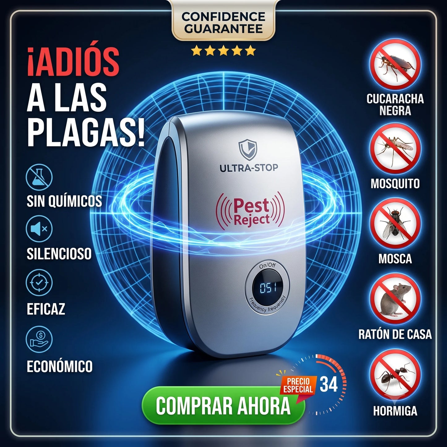 Ultrasonic Shield Pro™ - La solución inteligente para visitantes no deseados