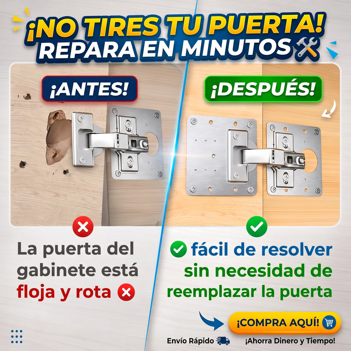 FixMaster™ – Placas de Refuerzo Estructural para Bisagras