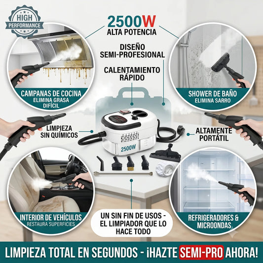 Limpiador a Vapor 2500 W Portátil