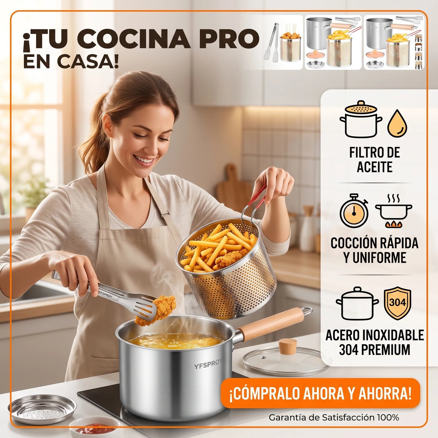 ChefPro™ - Olla Freidora Multiusos