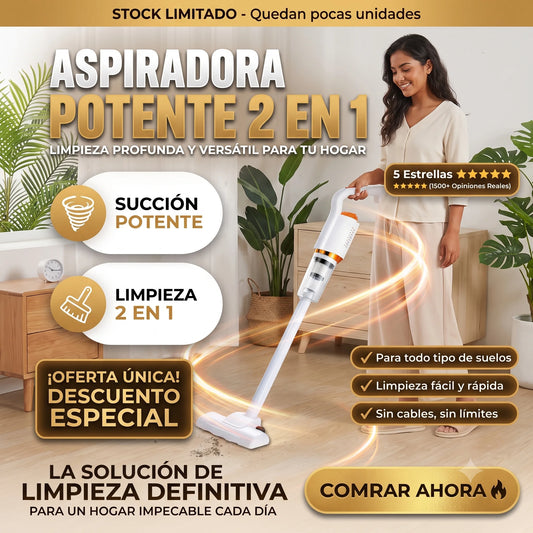 Aspiradora Potente 2 en 1 Recargable