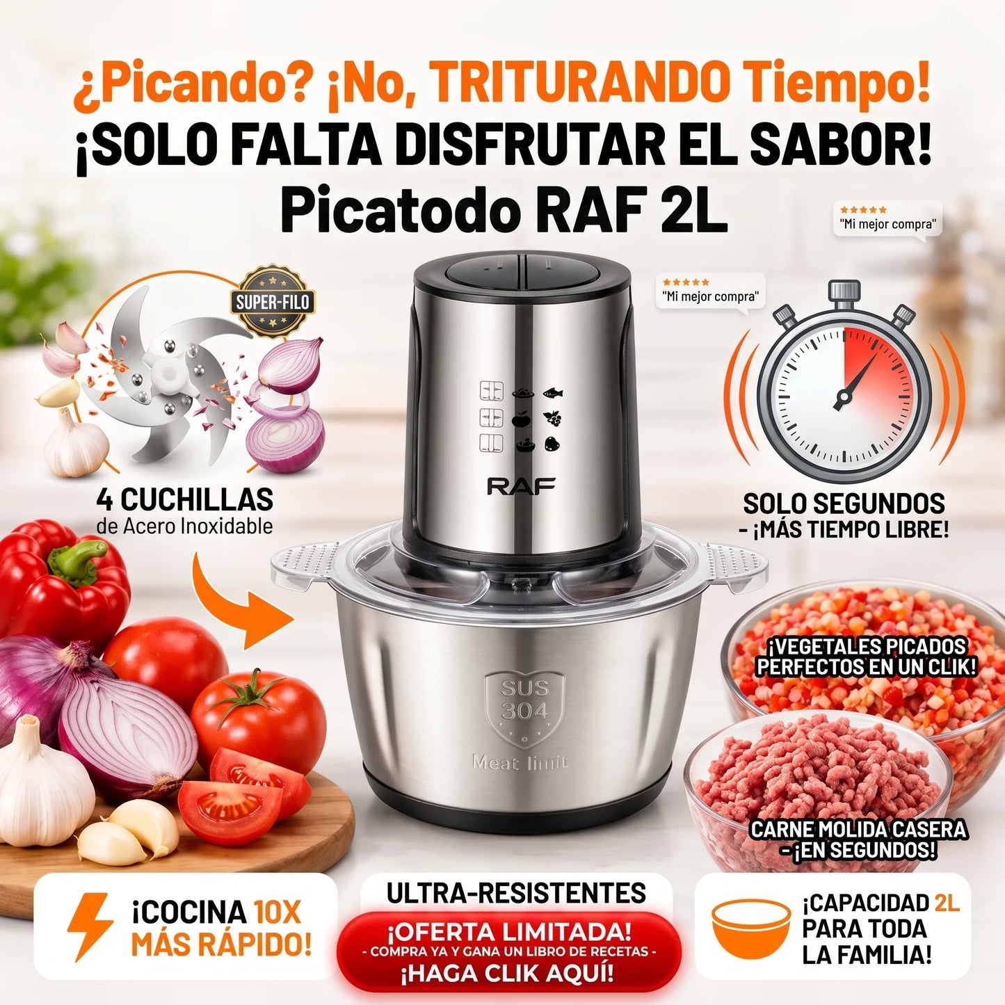 ChefMaster Pro 2L™ – Multiprocesador Eléctrico de Alta Eficiencia