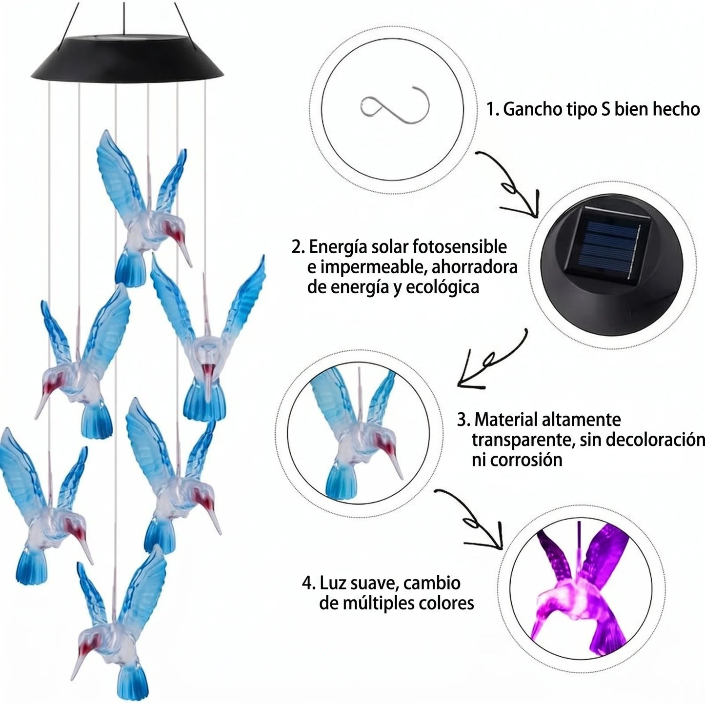 Colibrí Solar Decorativo