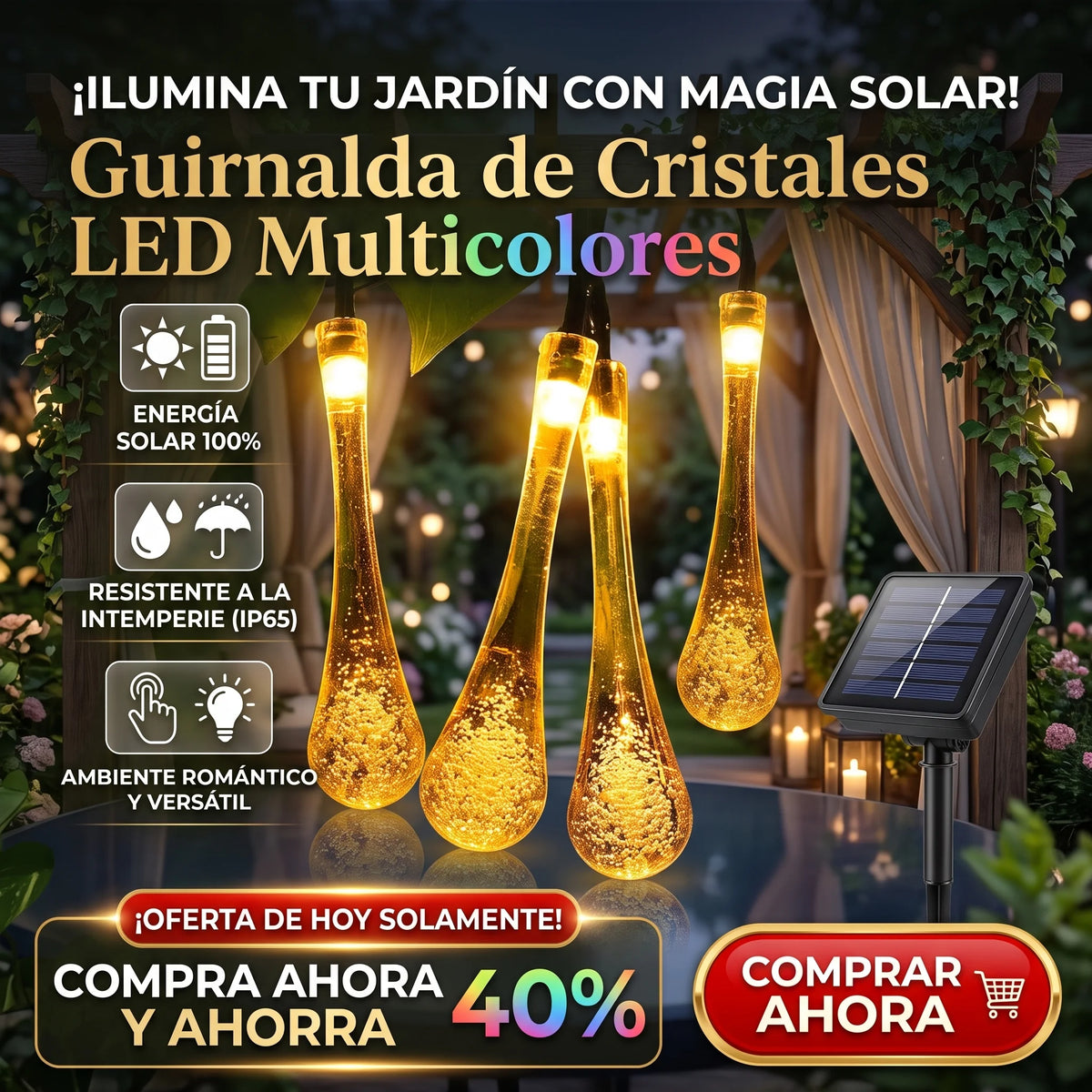 GlowDrop™ - Guirnalda Navideña LED Estilo Gota